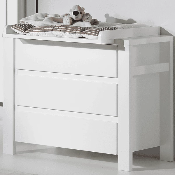 SCHARDT Set Cameretta Neonato Milano Con Lettino, Fasciatoio E Armadio A 3 Ante, Bianco 6 SCHARDT Set Cameretta Neonato Milano Con Lettino, Fasciatoio E Armadio A 3 Ante, Bianco - immagine 4