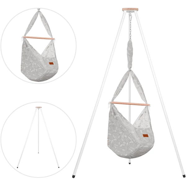 SCHMUSEWOLKE Amaca Per Neonati Dreamcatcher WarmGrey Con Telaio Tipi Bianco 4 SCHMUSEWOLKE Amaca Per Neonati Dreamcatcher WarmGrey Con Telaio Tipi Bianco - immagine 2
