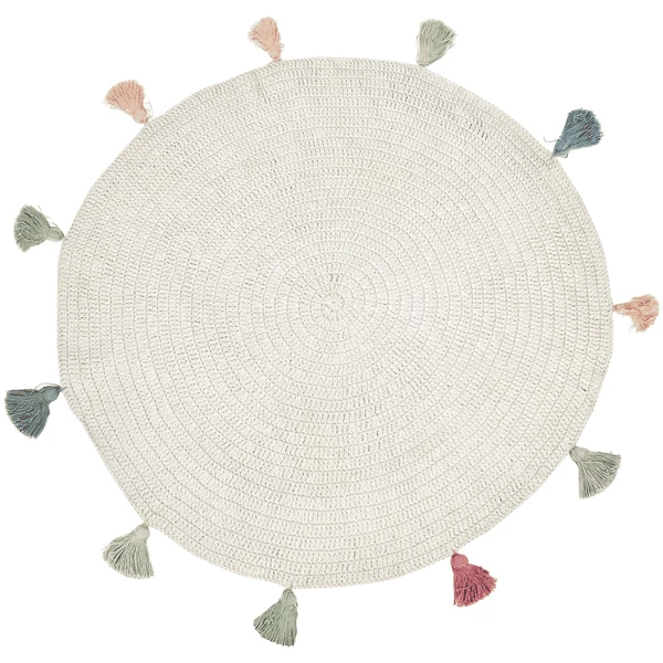 Tappeto Per Bambini LIVONE FRINGES Nature/multi 133 Cm Rotondo 5 Tappeto Per Bambini LIVONE FRINGES Nature/multi 133 Cm Rotondo - immagine 3