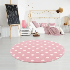 Tappeto Per Bambini LIVONE I Bambini Amano I Tappeti CIRCOLO Rosa/bianco 160 Cm Rotondo -Negozio online Pink Or Blue tappeto per bambini livone i bambini amano i tappeti circolo rosa bianco 160 cm rotondo a296116 3