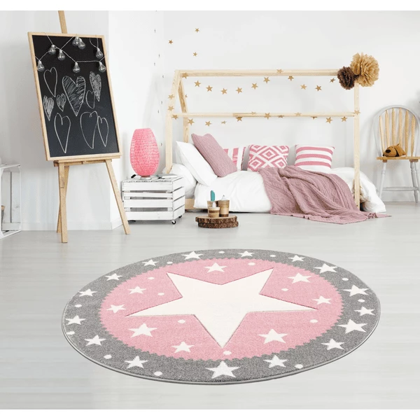 Tappeto Per Bambini LIVONE Kids Love Rugs Argento FANCY Grigio/rosa 100cm Rotond 6 Tappeto Per Bambini LIVONE Kids Love Rugs Argento FANCY Grigio/rosa 100cm Rotond - immagine 4