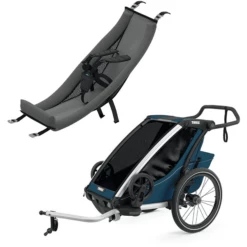 THULE Rimorchio Per Bici Chariot Cross 1 Majolica Blue, Inclusa Amaca Infant Sling