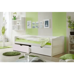 TiCAA Divano Letto Melanie Con Cassetto 90 X 200 Cm, Pino Bianco -Negozio online Pink Or Blue ticaa divano letto melanie con cassetto 90 x 200 cm pino bianco a327446 2