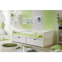 TiCAA Divano Letto Melanie Con Cassetto 90 X 200 Cm, Pino Bianco -Negozio online Pink Or Blue ticaa divano letto melanie con cassetto 90 x 200 cm pino bianco a327446 3
