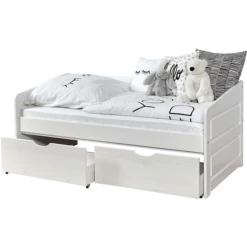 TiCAA Divano Letto Mini Micki Bianco Faggio Bianco Con 2 Cassetti Aden Compreso Materasso -Negozio online Pink Or Blue ticaa divano letto mini micki bianco faggio bianco con 2 cassetti aden compreso materasso a303095 4