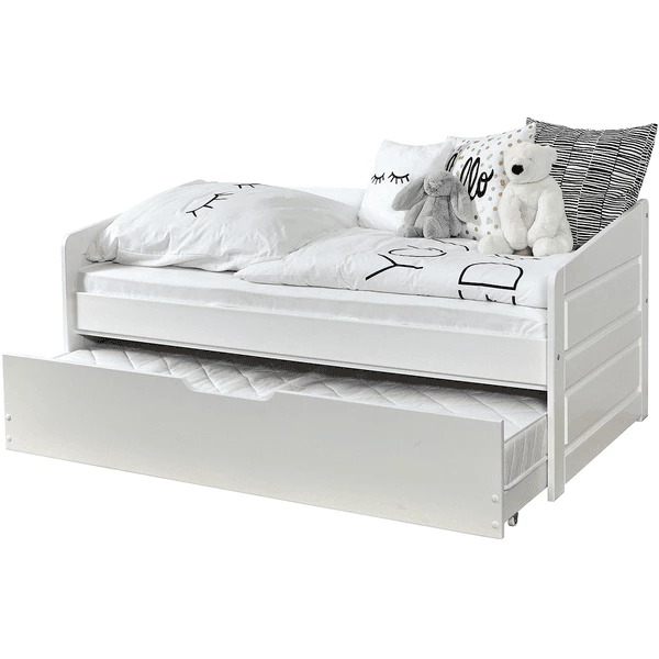 TiCAA Divano Letto Mini Micki Faggio Bianco Con Letto Supplementare Incl. 2 Materassi 4 TiCAA Divano Letto Mini Micki Faggio Bianco Con Letto Supplementare Incl. 2 Materassi - immagine 2