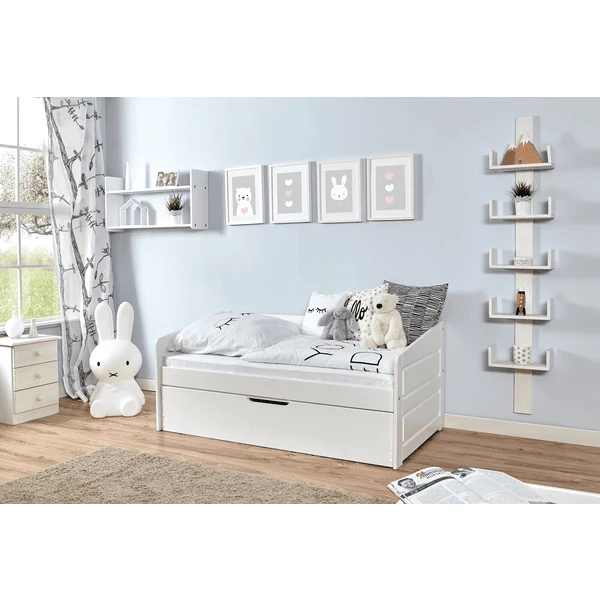 TiCAA Divano Letto Mini Micki Faggio Bianco Con Letto Supplementare Incl. 2 Materassi 5 TiCAA Divano Letto Mini Micki Faggio Bianco Con Letto Supplementare Incl. 2 Materassi - immagine 3