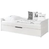 TiCAA Divano Letto Theodor 100 X 200 Cm Bianco Pino Con Letto Aggiuntivo