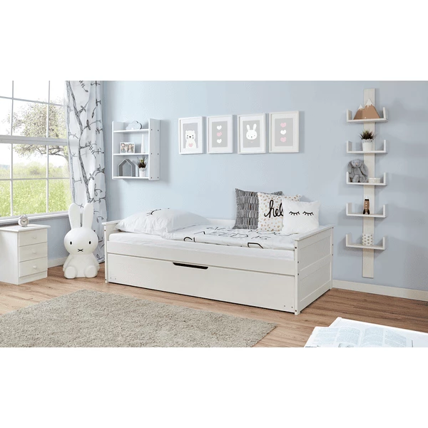 TiCAA Divano Letto Theodor 90 X 200 Cm Bianco Pino Con Letto Aggiuntivo 5 TiCAA Divano Letto Theodor 90 X 200 Cm Bianco Pino Con Letto Aggiuntivo - immagine 3