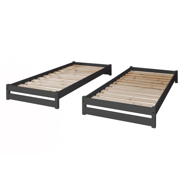 TiCAA Lettino Impilabile Nadine 90 X 200 Cm Pino, Antracite 6 TiCAA Lettino Impilabile Nadine 90 X 200 Cm Pino, Antracite - immagine 4