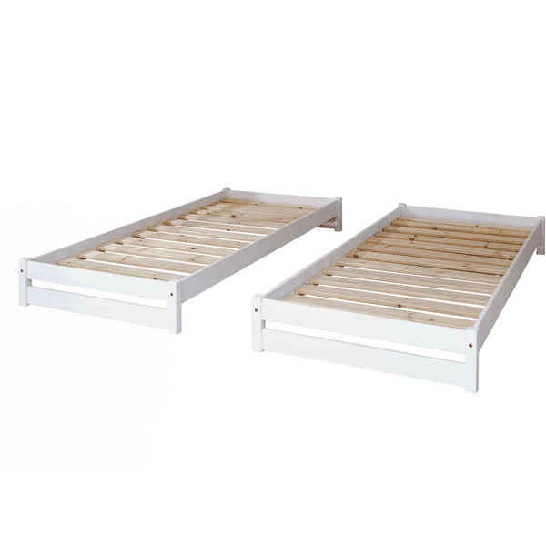 TiCAA Lettino Impilabile Nadine 90 X 200 Cm Pino, Bianco 5 TiCAA Lettino Impilabile Nadine 90 X 200 Cm Pino, Bianco - immagine 3