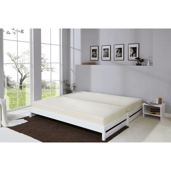 TiCAA Lettino Impilabile Nadine 90 X 200 Cm Pino, Bianco 7 TiCAA Lettino Impilabile Nadine 90 X 200 Cm Pino, Bianco - immagine 5