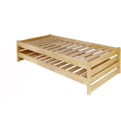 TiCAA Lettino Impilabile Nadine 90 X 200 Cm Pino, Nature