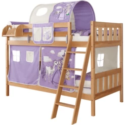 TiCAA Letto A Castello Erni, Faggio Nature Cavallo Viola -Negozio online Pink Or Blue ticaa letto a castello erni faggio nature cavallo viola a327652 2