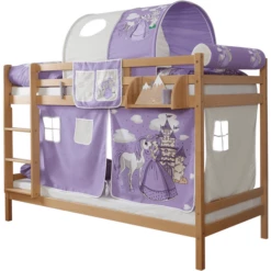 TiCAA Letto A Castello Rene, Faggio Nature Cavallo Viola -Negozio online Pink Or Blue ticaa letto a castello rene faggio nature cavallo viola a327658 2