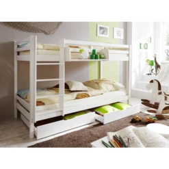 TICAA Letto A Castello Rene - Pino Massiccio - Bianco -Negozio online Pink Or Blue ticaa letto a castello rene pino massiccio bianco a111724 1