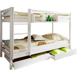 TICAA Letto A Castello Rene - Pino Massiccio - Bianco -Negozio online Pink Or Blue ticaa letto a castello rene pino massiccio bianco a111724 2