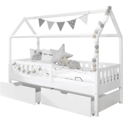 TiCAA Letto-casa Dream House Con 2 Cassetti -Negozio online Pink Or Blue ticaa letto casa dream house con 2 cassetti a332818 1