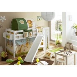 TICAA Letto Rialzato Con Scivolo Tino Bianco - Safari -Negozio online Pink Or Blue ticaa letto rialzato con scivolo tino bianco safari a246528 3