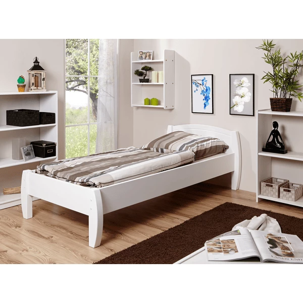 TiCAA Letto Singolo Jasmin 100 X 200 Cm Pino Bianco 7 TiCAA Letto Singolo Jasmin 100 X 200 Cm Pino Bianco - immagine 5