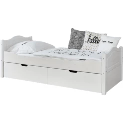 TiCAA Letto Singolo Leni 100 X 200 Cm In Pino Bianco Con 2 Cassetti Aden -Negozio online Pink Or Blue ticaa letto singolo leni 100 x 200 cm in pino bianco con 2 cassetti aden a303526 4