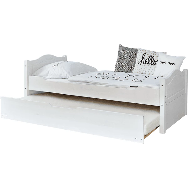 TiCAA Letto Singolo Leni 100 X 200 Cm Kiefer Bianco Con Letto Aggiuntivo 4 TiCAA Letto Singolo Leni 100 X 200 Cm Kiefer Bianco Con Letto Aggiuntivo - immagine 2