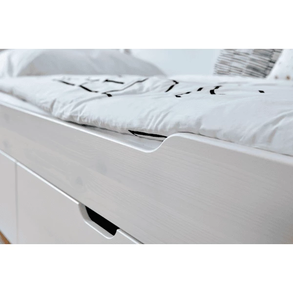 TiCAA Letto Singolo Leni 100 X 200 Cm Kiefer Bianco Con Letto Aggiuntivo 6 TiCAA Letto Singolo Leni 100 X 200 Cm Kiefer Bianco Con Letto Aggiuntivo - immagine 4