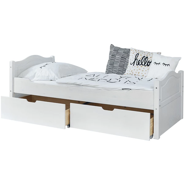TiCAA Letto Singolo Leni 90 X 200 Cm In Pino Bianco Con 2 Cassetti Aden 4 TiCAA Letto Singolo Leni 90 X 200 Cm In Pino Bianco Con 2 Cassetti Aden - immagine 2