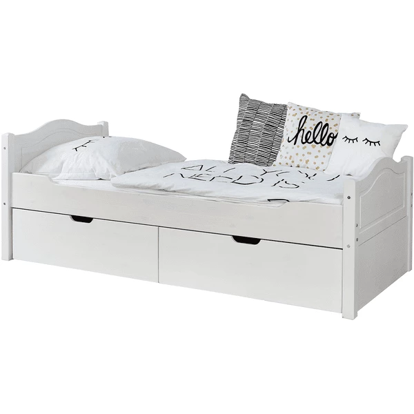 TiCAA Letto Singolo Leni 90 X 200 Cm In Pino Bianco Con 2 Cassetti Aden 7 TiCAA Letto Singolo Leni 90 X 200 Cm In Pino Bianco Con 2 Cassetti Aden - immagine 5