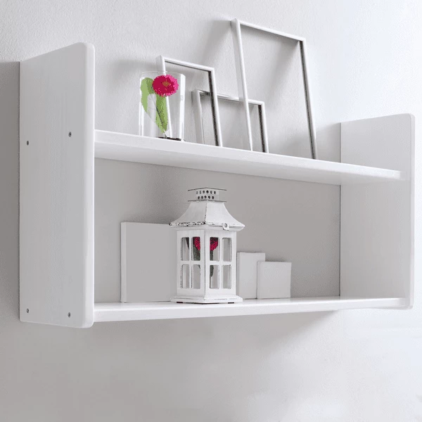 TICAA Mensola Da Parete In Pino Bianco 2 Livelli, Lunga 4 TICAA Mensola Da Parete In Pino Bianco 2 Livelli, Lunga - immagine 2