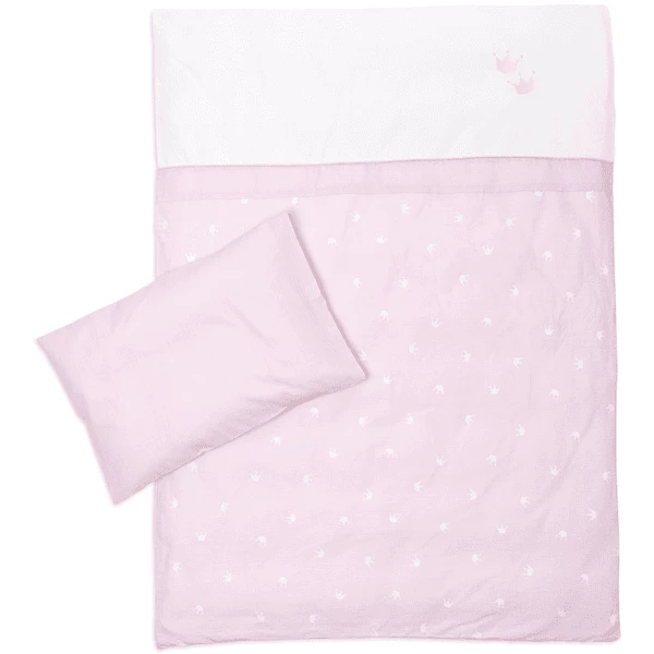 Träumeland Set Biancheria Lettino 3 Pezzi 100 X 135cm Corona Rosa 5 Träumeland Set Biancheria Lettino 3 Pezzi 100 X 135cm Corona Rosa - immagine 3