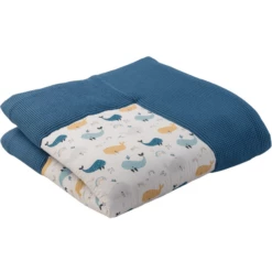 Ullenboom Coperta A Gattoni Waffle Piqué Motivo Balene Blu 140x140 Cm -Negozio online Pink Or Blue ullenboom coperta a gattoni waffle pique motivo balene blu 140x140 cm a362315 3