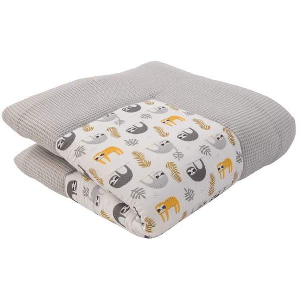 Ullenboom Coperta A Gattoni Waffle Piqué Motivo Grigio Bradipo 120x120 Cm 6 Ullenboom Coperta A Gattoni Waffle Piqué Motivo Grigio Bradipo 120x120 Cm - immagine 4