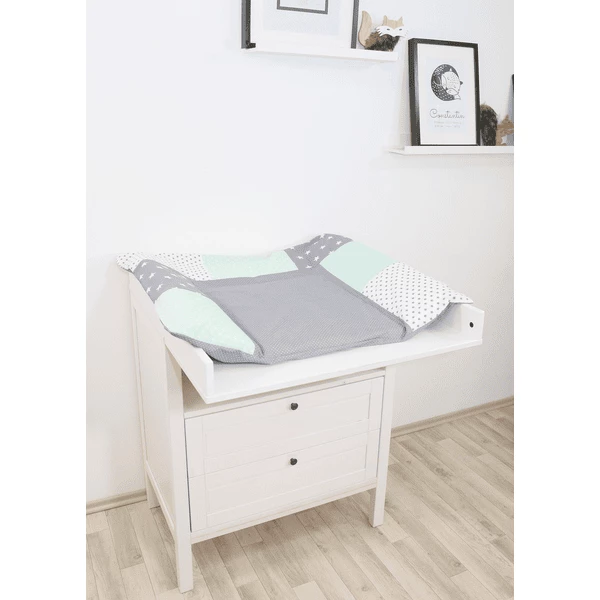 Ullenboom Rivestimento Per Materassino Fasciatoio, Mint, Grigio 75x85 Cm 5 Ullenboom Rivestimento Per Materassino Fasciatoio, Mint, Grigio 75x85 Cm - immagine 3