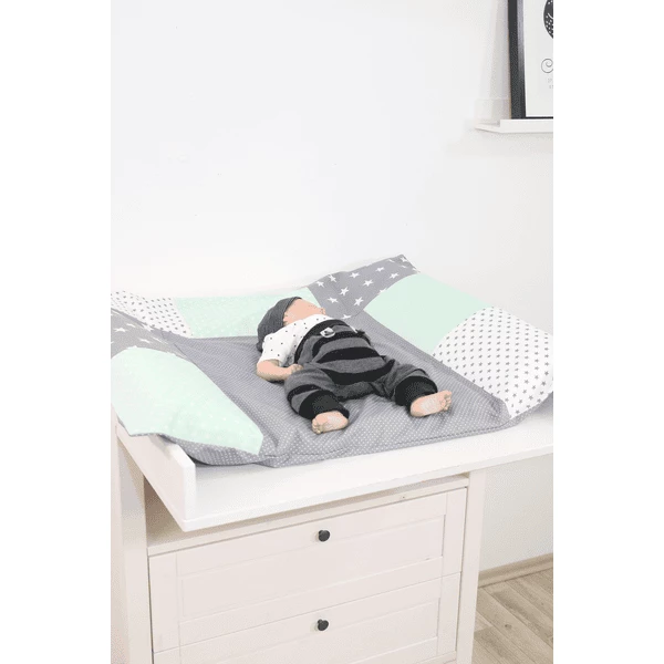 Ullenboom Rivestimento Per Materassino Fasciatoio, Mint, Grigio 75x85 Cm 6 Ullenboom Rivestimento Per Materassino Fasciatoio, Mint, Grigio 75x85 Cm - immagine 4