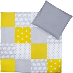 Ullenboom Set Biancheria Da Letto Per Neonato Elefante Giallo 80 X 80 Cm + 35 X 40 Cm -Negozio online Pink Or Blue ullenboom set biancheria da letto per neonato elefante giallo 80 x 80 cm 35 x 40 cm a267397 4