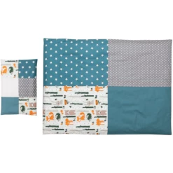 Ullenboom Set Lenzuola Per Bambini Animali Della Foresta Petrol 135 X 100 Cm + 40 X 60 Cm -Negozio online Pink Or Blue ullenboom set lenzuola per bambini animali della foresta petrol 135 x 100 cm 40 x 60 cm a267607 3