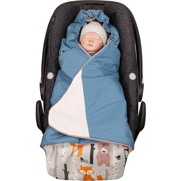 ULLENBOOM ® Swaddle Animali Della Foresta Petrol 98 X 98 X 2 Cm 6 ULLENBOOM ® Swaddle Animali Della Foresta Petrol 98 X 98 X 2 Cm - immagine 4