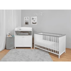 Urra Set Cameretta 2 Pezzi, Bianco/grigio 60 X 120 Cm