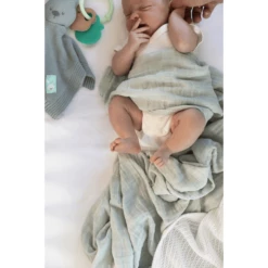 VINTER& BLOOM Set Regalo Coperta Soft Grid & Mussola Coperta GOTS B Right White /Sage Green -Negozio online Pink Or Blue vinter bloom set regalo coperta soft grid amp mussola coperta gots b right white sage green a303720 3