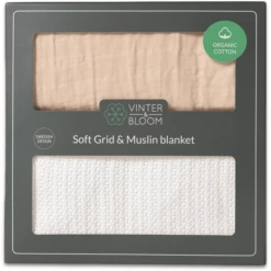 VINTER& BLOOM Set Regalo Di Coperte In Mussola E Griglia Morbida B Right White /Beige -Negozio online Pink Or Blue vinter bloom set regalo di coperte in mussola e griglia morbida b right white beige a401054 3