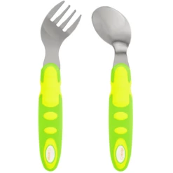 Vital Baby Set Di Posate Ergonomiche, Da 12 Mesi In Giallo/verde